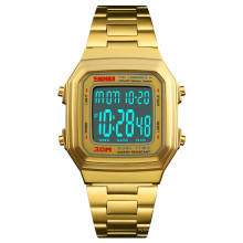 SKMEI 1337 Мужские водонепроницаемые часы из нержавеющей стали Цифровые спортивные наручные часы Jam Tangan